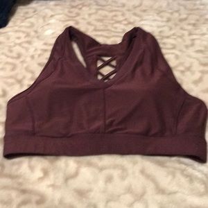 Burgundy sports bra